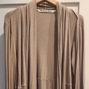 Michael Stars Beige Draped Cardigan One SIZE